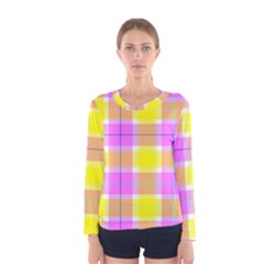 Pink Tartan-8 Women s Long Sleeve Tee