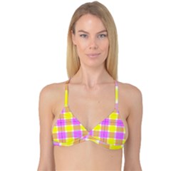 Pink Tartan-8 Reversible Tri Bikini Top