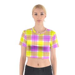 Pink Tartan-8 Cotton Crop Top