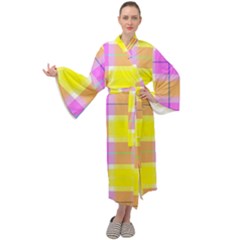 Pink Tartan-8 Maxi Velour Kimono