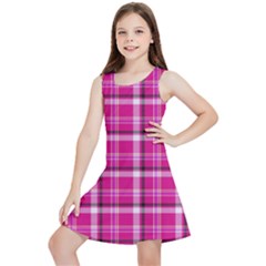 Pink Tartan-9 Kids  Lightweight Sleeveless Dress by tartantotartanspink