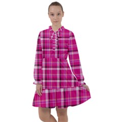 Pink Tartan-9 All Frills Chiffon Dress by tartantotartanspink