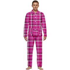 Pink Tartan-9 Men s Long Sleeve Velvet Pocket Pajamas Set by tartantotartanspink