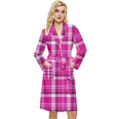 Pink Tartan-9 Long Sleeve Velour Robe by tartantotartanspink