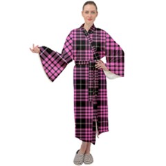 Pink Tartan 3 Maxi Velour Kimono by tartantotartanspink