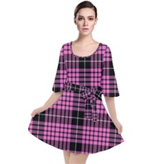 Pink Tartan 3 Velour Kimono Dress by tartantotartanspink
