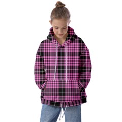 Pink Tartan 3 Kids  Oversized Hoodie by tartantotartanspink