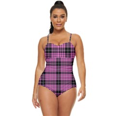 Pink Tartan 3 Retro Full Coverage Swimsuit by tartantotartanspink