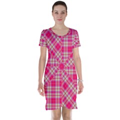 Pink Tartan-10 Short Sleeve Nightdress