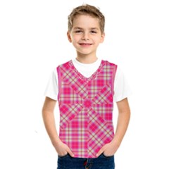 Pink Tartan-10 Kids  Basketball Tank Top