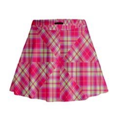 Pink Tartan-10 Mini Flare Skirt by tartantotartanspink