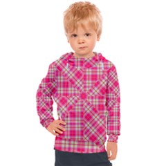 Pink Tartan-10 Kids  Hooded Pullover by tartantotartanspink