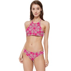 Pink Tartan-10 Banded Triangle Bikini Set by tartantotartanspink