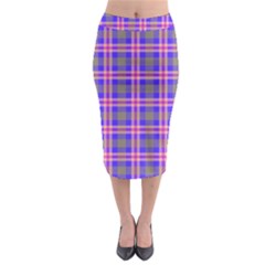 Tartan Purple Midi Pencil Skirt