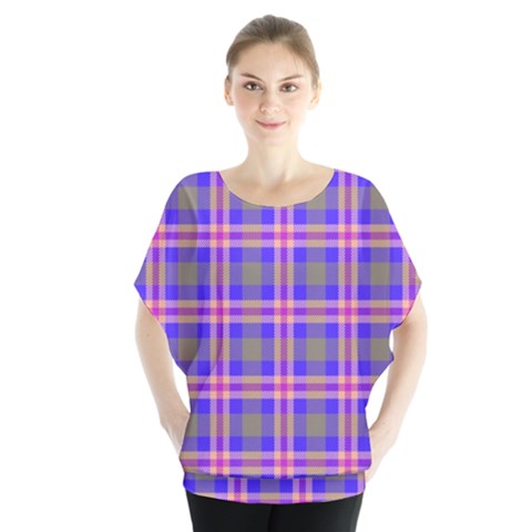 Tartan Purple Batwing Chiffon Blouse by tartantotartanspink