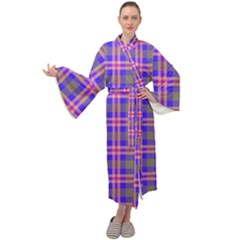 Tartan Purple Maxi Velour Kimono by tartantotartanspink