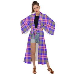 Tartan Purple Maxi Kimono by tartantotartanspink