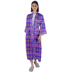 Tartan Purple Maxi Satin Kimono by tartantotartanspink