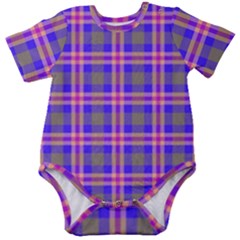Tartan Purple Baby Short Sleeve Onesie Bodysuit by tartantotartanspink
