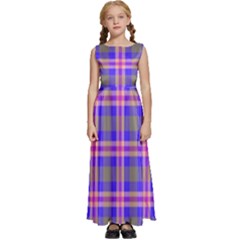 Tartan Purple Kids  Satin Sleeveless Maxi Dress by tartantotartanspink