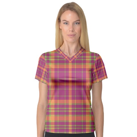 Tartan 9 V-neck Sport Mesh Tee by tartantotartanspink