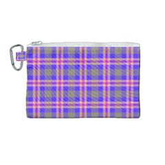 Tartan Purple Canvas Cosmetic Bag (medium) by tartantotartanspink2