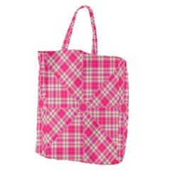 Pink Tartan-10 Giant Grocery Tote