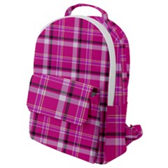 Pink Tartan-9 Flap Pocket Backpack (small)