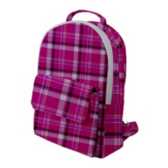 Pink Tartan-9 Flap Pocket Backpack (large)