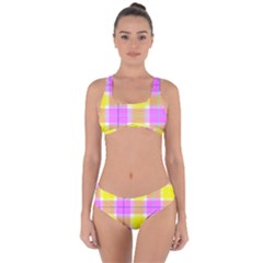 Pink Tartan-8 Criss Cross Bikini Set by tartantotartanspink2