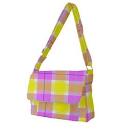 Pink Tartan-8 Full Print Messenger Bag (S)
