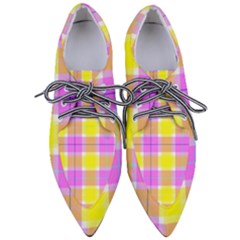 Pink Tartan-8 Pointed Oxford Shoes