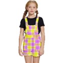 Pink Tartan-8 Kids  Short Overalls View1