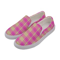 Pink Tartan 4 Women s Canvas Slip Ons