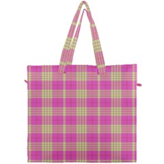 Pink Tartan 4 Canvas Travel Bag