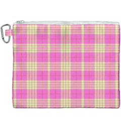 Pink Tartan 4 Canvas Cosmetic Bag (XXXL)