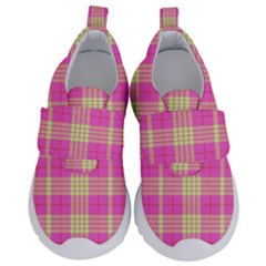 Pink Tartan 4 Kids  Velcro No Lace Shoes