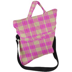 Pink Tartan 4 Fold Over Handle Tote Bag