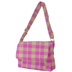 Pink Tartan 4 Full Print Messenger Bag (L)