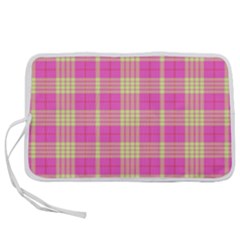 Pink Tartan 4 Pen Storage Case (S)