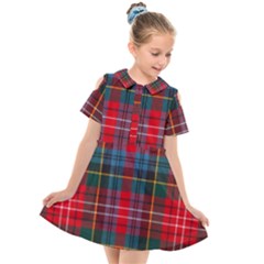 Caledonia Modern Tartan Kids  Short Sleeve Shirt Dress