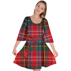 Caledonia Modern Tartan Velour Kimono Dress by tartantotartansred