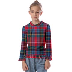 Caledonia Modern Tartan Kids  Frill Detail Tee