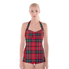 Boyd Modern Tartan 2 Boyleg Halter Swimsuit  by tartantotartansred