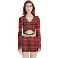 Boyd Modern Tartan 2 Velvet Wrap Crop Top And Shorts Set by tartantotartansred