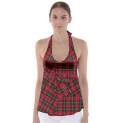 Boyd Modern Tartan Babydoll Tankini Top by tartantotartansred