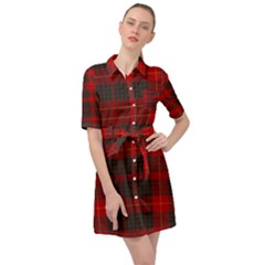 Cameron Clan Modern Tartan Belted Shirt Dress by tartantotartansred