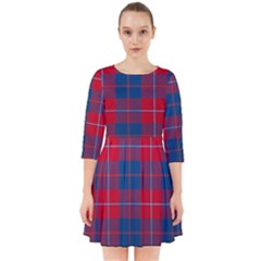 Galloway Red Modern Tartan Smock Dress