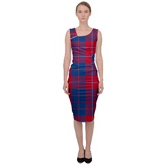 Galloway Red Modern Tartan Sleeveless Pencil Dress by tartantotartansred