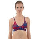 Galloway Red Modern Tartan Wrap Around Bikini Top View1